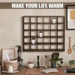 Rustic Wooden Oversize Coffee Mug Display Rack