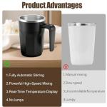 Automatic Stirring Coffee Mug with Temperature Display