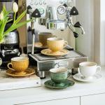 Vintage Embossed Ceramic Mug and Saucer Set