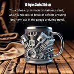 V8 Engine Design Stainless Steel Coffee Mug