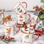 Set of 4 Festive Holiday Coffee Mugs