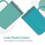 Set of 2 Aqua Double Wall Insulated Desk Mugs