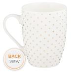 Inspirational Scripture Mug with Gold Polka Dots