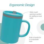 Set of 2 Aqua Double Wall Insulated Desk Mugs