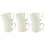 Set of 6 Porcelain Coffee Mugs, 16 Ounce