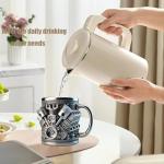 V8 Engine Design Stainless Steel Coffee Mug