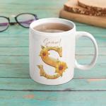 Personalized Sunflower Initial S Coffee Mug