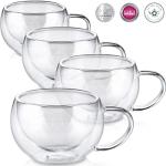 Teabloom Insulated Glass Cups Set of 4