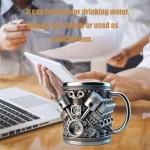 V8 Engine Design Stainless Steel Coffee Mug