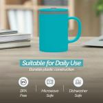 Set of 2 Aqua Double Wall Insulated Desk Mugs