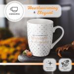 Inspirational Scripture Mug with Gold Polka Dots