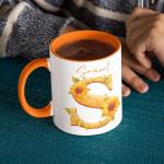 Personalized Sunflower Initial S Coffee Mug