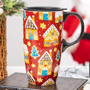 Christmas Gingerbread House Insulated Travel Mug 17 Oz