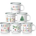Christmas Coffee Mug Set of 6 - Festive Designs