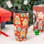 Christmas Gingerbread House Insulated Travel Mug 17 Oz
