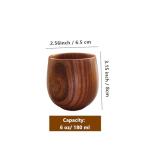 Natural Wooden Japanese Tea Cup - 1 Pack