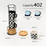 Black and White Stackable Espresso Cups Set