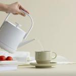 Glossy Apricot Stackable Ceramic Cappuccino Mug Set