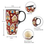 Christmas Gingerbread House Insulated Travel Mug 17 Oz