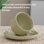 Glossy Apricot Stackable Ceramic Cappuccino Mug Set