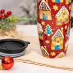 Christmas Gingerbread House Insulated Travel Mug 17 Oz