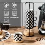 Black and White Stackable Espresso Cups Set