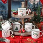 Christmas Coffee Mug Set of 6 - Festive Designs