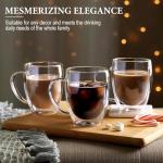 Set of 4 Double Walled Glass Coffee Mugs