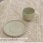 Glossy Apricot Stackable Ceramic Cappuccino Mug Set