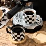 Black and White Stackable Espresso Cups Set