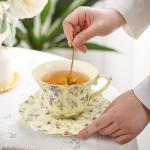 Vintage Yellow Rose Tea Cup and Saucer Set