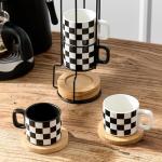 Black and White Stackable Espresso Cups Set