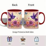 Purple Hummingbird Ceramic Coffee Mug, 11oz