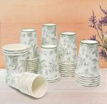 50 Pack Green Floral Paper Cups for Parties