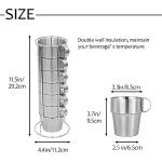 Stackable Stainless Steel Coffee Mug Set of 6