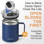 RAYMYLO 12 oz Insulated Coffee Mug with Lid