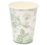 50 Pack Green Floral Paper Cups for Parties