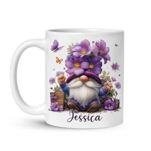 Personalized Spring Gnome Coffee Mug - Unique Design