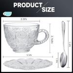 Vintage Glass Teacups and Saucers Set of 6