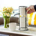 Stackable Coffee Mug Tower Set with Rack