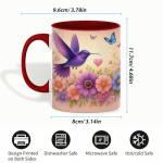 Purple Hummingbird Ceramic Coffee Mug, 11oz