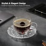 Vintage Glass Teacups and Saucers Set of 6