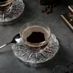 Vintage Glass Teacups and Saucers Set of 6