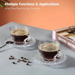 Vintage Glass Teacups and Saucers Set of 6