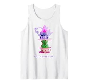 Tea Time - Alice In Wonderland - Tea Cup Stack - Silhouette Tank Top