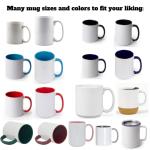 Personalized Photo Coffee Mug, Custom Picture Cup with Theme Designs, White Ceramic 11oz, 15 oz, and 20 oz - Colored Interior Options (Classic 3 Photo with Text)