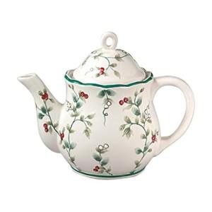 Pfaltzgraff Winterberry Sculpted 4-Cup Teapot,White