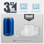 Lareina Porcelain Stackable Espresso Cups with Saucers, Spoons and Metal Stand, 3 Ounce Small Coffee Cups Set of 6 - Ceramic Demitasse Mugs, White