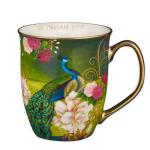 Blue Peacock Inspirational Coffee Mug with Bible Verse