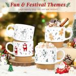 QIKSION Set of 4 Christmas Coffee Mugs